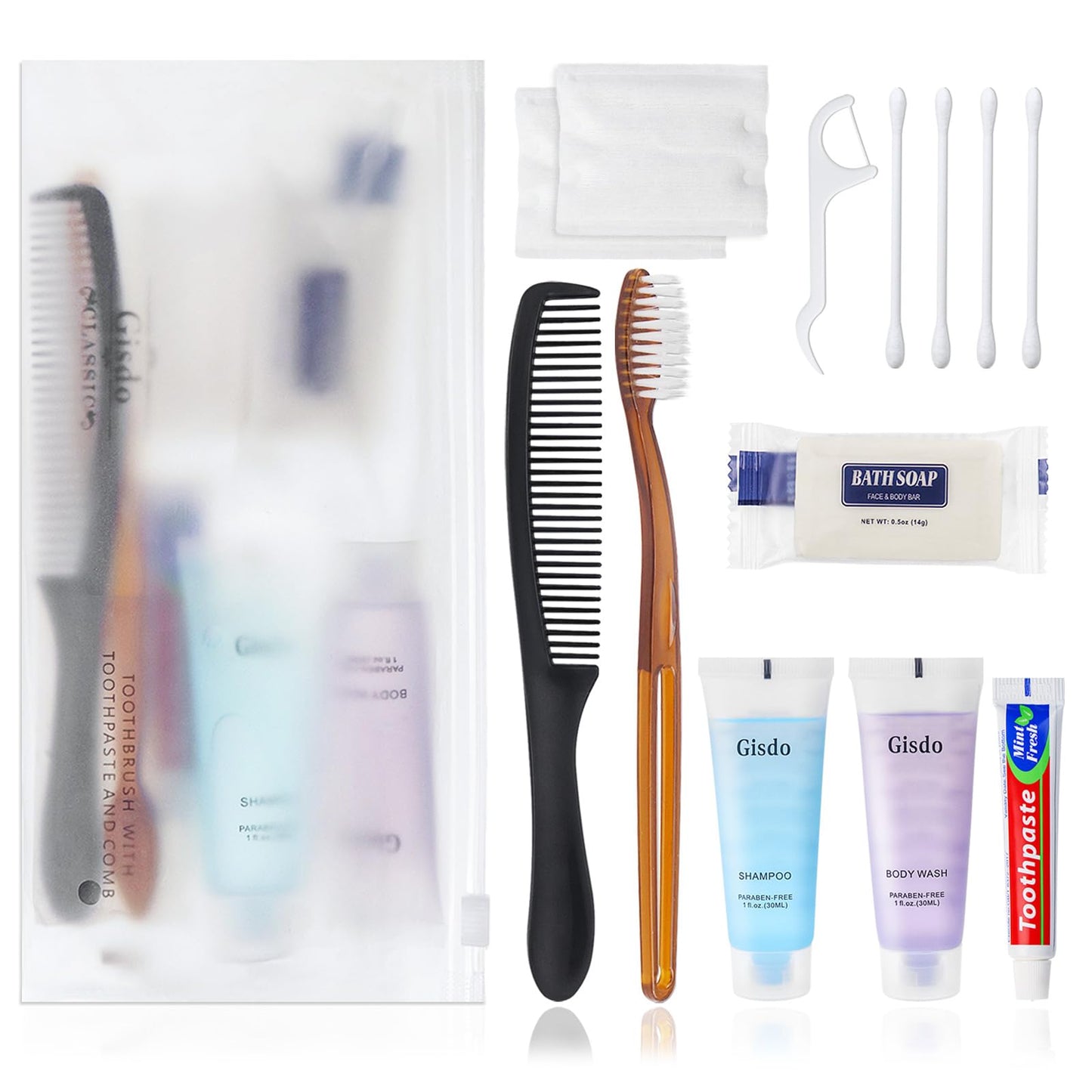 10 Sets Toiletry Kits Homeless Personal Hygiene Kit Bulk Homeless Care Package Supplies Travel Toiletry Kit Homeless Hygiene Kit Bulk for Men Women Charity Disposable Toiletry Kit(10-IN-1)
