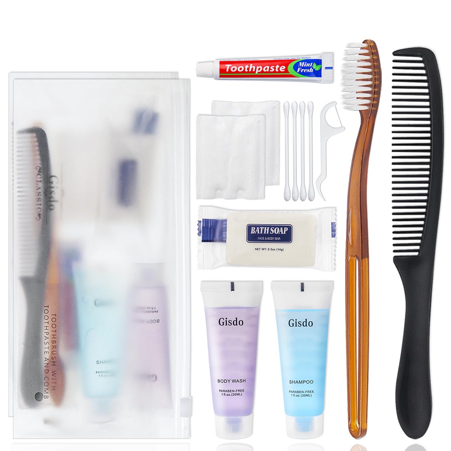 10 Sets Toiletry Kits Homeless Personal Hygiene Kit Bulk Homeless Care Package Supplies Travel Toiletry Kit Homeless Hygiene Kit Bulk for Men Women Charity Disposable Toiletry Kit(10-IN-1)